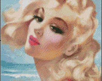 PIN UP PORTRAIT 6 cross stitch pattern No.578