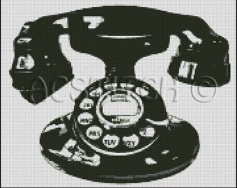 VINTAGE PHONE cross stitch pattern, chart No.513