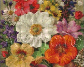 FLOWERS cross stitch pattern No.437