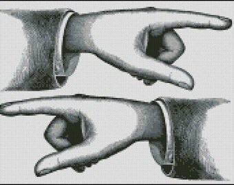 POINTING HANDS, Vintage, cross stitch pattern No.270