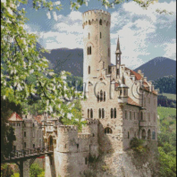 LICHTENSTEIN CASTLE cross stitch pattern No.395