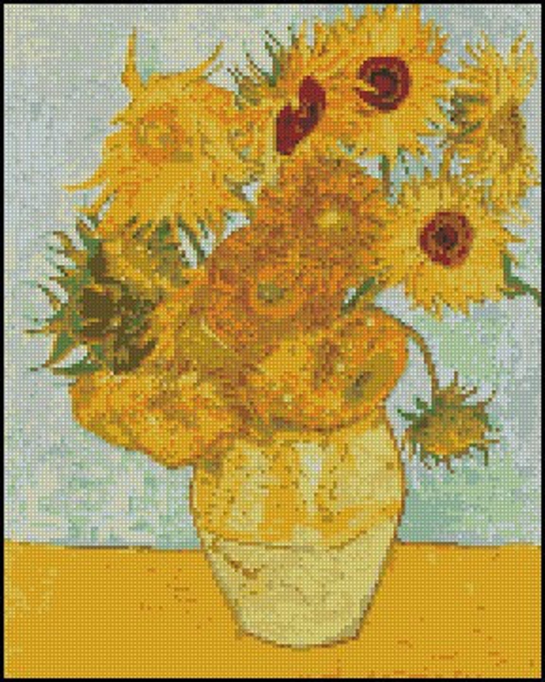 Vincent Van Gogh SUNFLOWERS Cross Stitch Pattern No.480 Etsy