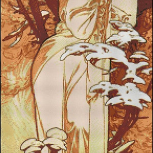 WINTER Alphonse Mucha cross stitch pattern No.405 image 1