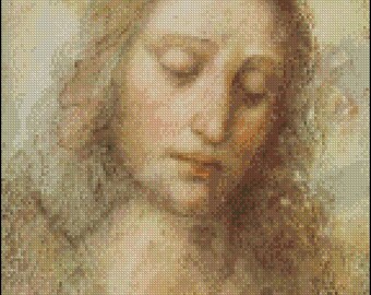 HEAD OF CHRIST da Vinci cross stitch pattern No.22