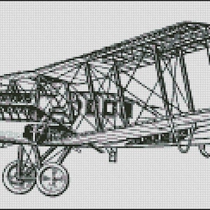 VINTAGE AIRPLANE cross stitch pattern No.339