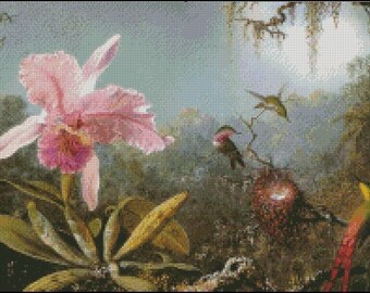 CATTLEYA ORCHID cross stitch pattern No.524