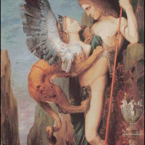 OEDIPUS AND The SPHINX cross stitch pattern No.698