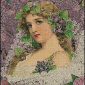 Young Maiden cross stitch pattern No.119 image 1