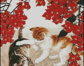 TWO KITTENS cross stitch pattern No.280