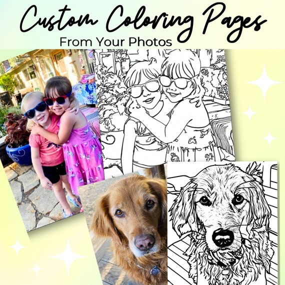 Coloring Pages from Photo Gift Pet Coloring Pages from Photo Custom Coloring Book from Photos Printable Coloring Page Personalized Gift