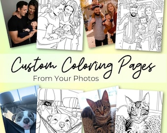 Páginas para colorear con fotos personalizadas, regalo de recuerdo personalizado (descarga digital)