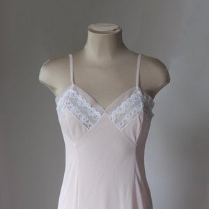 Vestido camisero vintage rosa / Camisola / Encaje Lencería vintage talla S, linda y elegante, Ropa Vintage