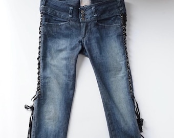 Vintage Y2K MET Low Rise Jeans: Side Lace Denim (Size 30)