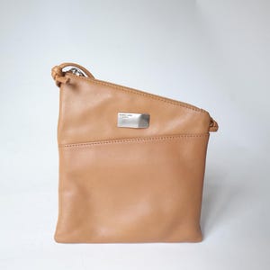 Bolso de hombro vintage de cuero genuino - Bolso bandolera de cuero fino, ropa vintage