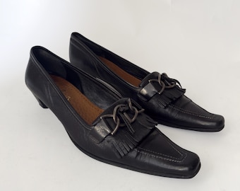 Vintage Schwarze Leder Loafers - Vero Cuoio Sole, EU 40, Made in Germany