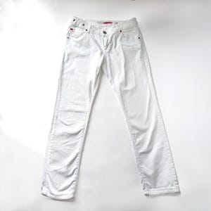 Miss Sixty White Slim-Fit Jeans Size 31 Italy Cotton Stretch Denim Classic Five-Pocket Style Lightweight Summer Pants