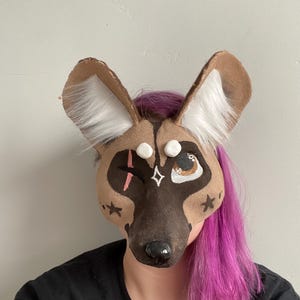 African wild dog therian/quadrobist/furry/animal mask