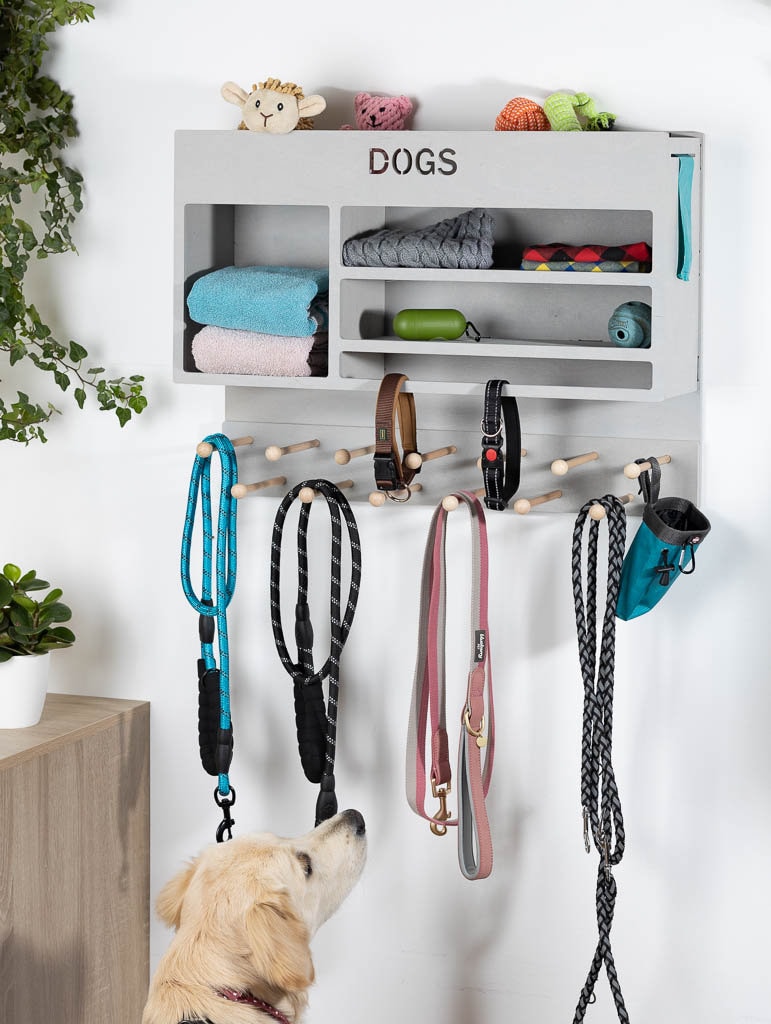 Deluxe Dog Coat Rack. Practical for Hanging Dog Leashes and Many