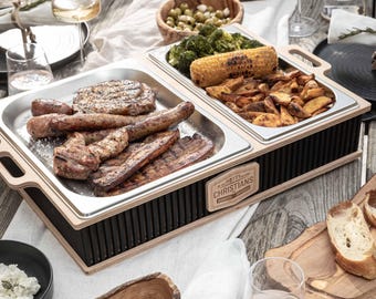 HOTTY Legacy - De prachtige warmhoudplaat in verschillende maten voor elke barbecue. Een gepersonaliseerd cadeau voor grillliefhebbers!