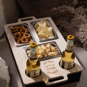 Inexterior Couchbar Plus - The couch bar with 3 snack bowls for extra space for snacks on the sofa
