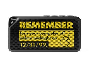 Denken Sie daran, 31/12/99 Computer Warnung Bluetooth-Lautsprecher | Retro Y2K Design