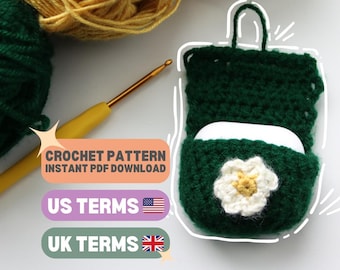 DIY AirPod Case, Daisy AirPod Case Crochet Pattern, Floral AirPod Case Pattern, Cute AirPod Case Cover, Handmade AirPod Case Pattern