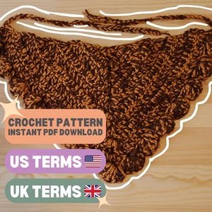 Crochet Bandana Pattern, Crochet Triangle Scarf Pattern, Shell Border Crochet Pattern, Boho Crochet Bandana, DIY Crochet Headscarf