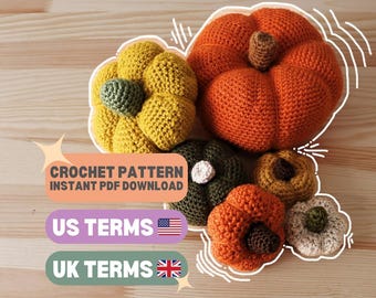 Pumpkin Crochet Pattern Bundle – Easy Amigurumi Pumpkins & Fall Decor | Halloween, Autumn Crochet, Beginner-Friendly Digital Download