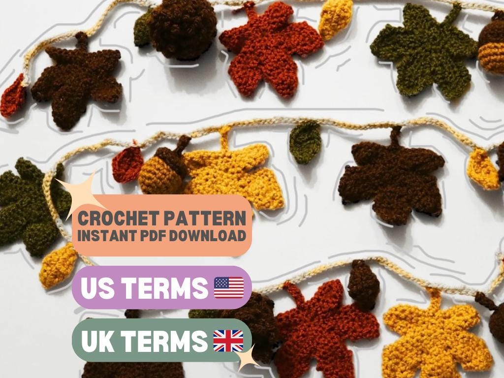 Autumn Garland Crochet Pattern Maple Leaf