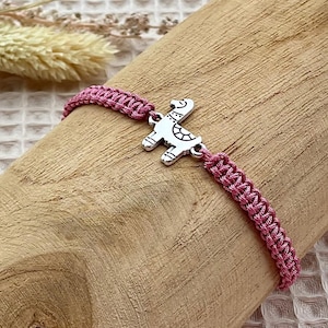 Alpaca Lama Macrame Bracelet – handmade, adjustable size, many colors, lovely gift for alpaca and llama fans