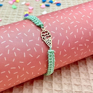 Sommer Armband Eistüte in deiner Wunschfarbe mit Geschenkkarte