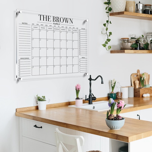 Acrylic Wall Family Calendar Etsy
