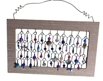Handcrafted chicken wire suncatcher wall hanging