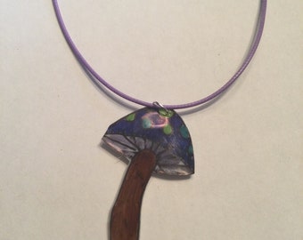 Handcrafted Plastic Mushroom pendant