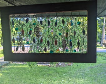 Handcrafted chicken wire suncatcher wall hanging