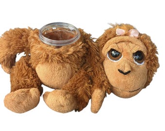 Peluche scimmietta Contenitore segreto Barattolo per riporre oggetti Bambini Adulti Soldi Gioielli Erbe
