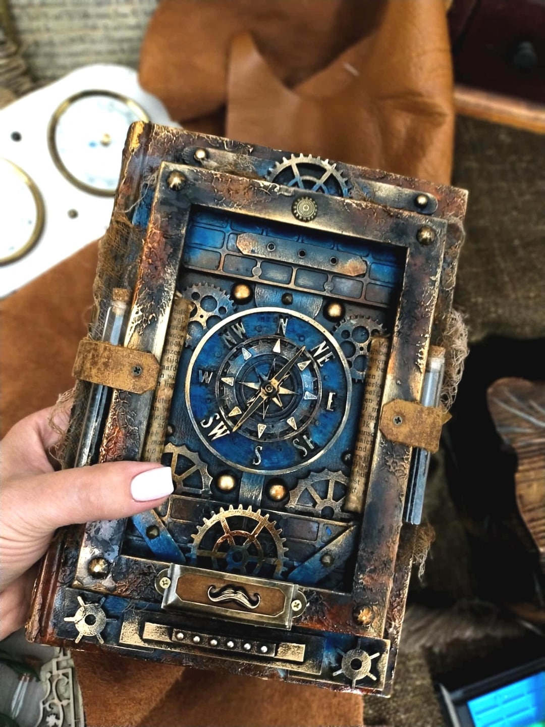 Steampunk Adventure Journal With Compass – RPG Worldbuilding Notebook ...