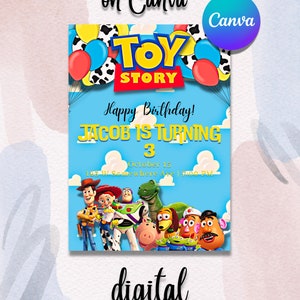 Toy Story Kids Birthday Party Digital Invitation
