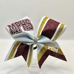Custom Glitter Cheer Bows in YOUR TEAM COLORS! Great for Game Day, Side Line, Competition Bow, Team Bows