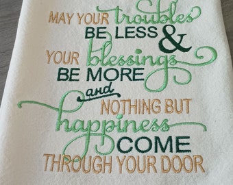 Shamrock and blessings kitchen towels - 2 designs
