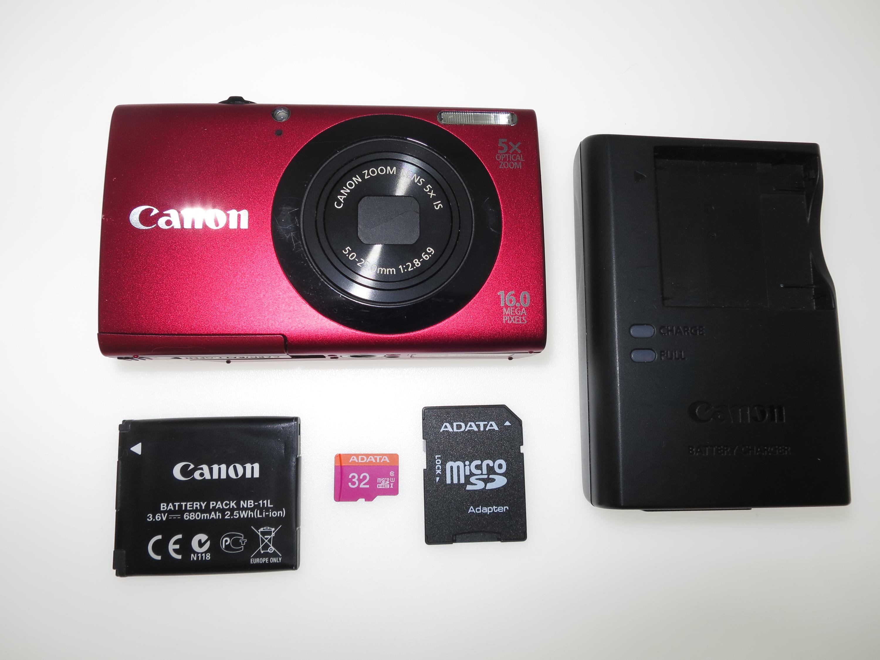 Canon Powershot A3400 IS Digital Camera Red Touch 16MP 5x