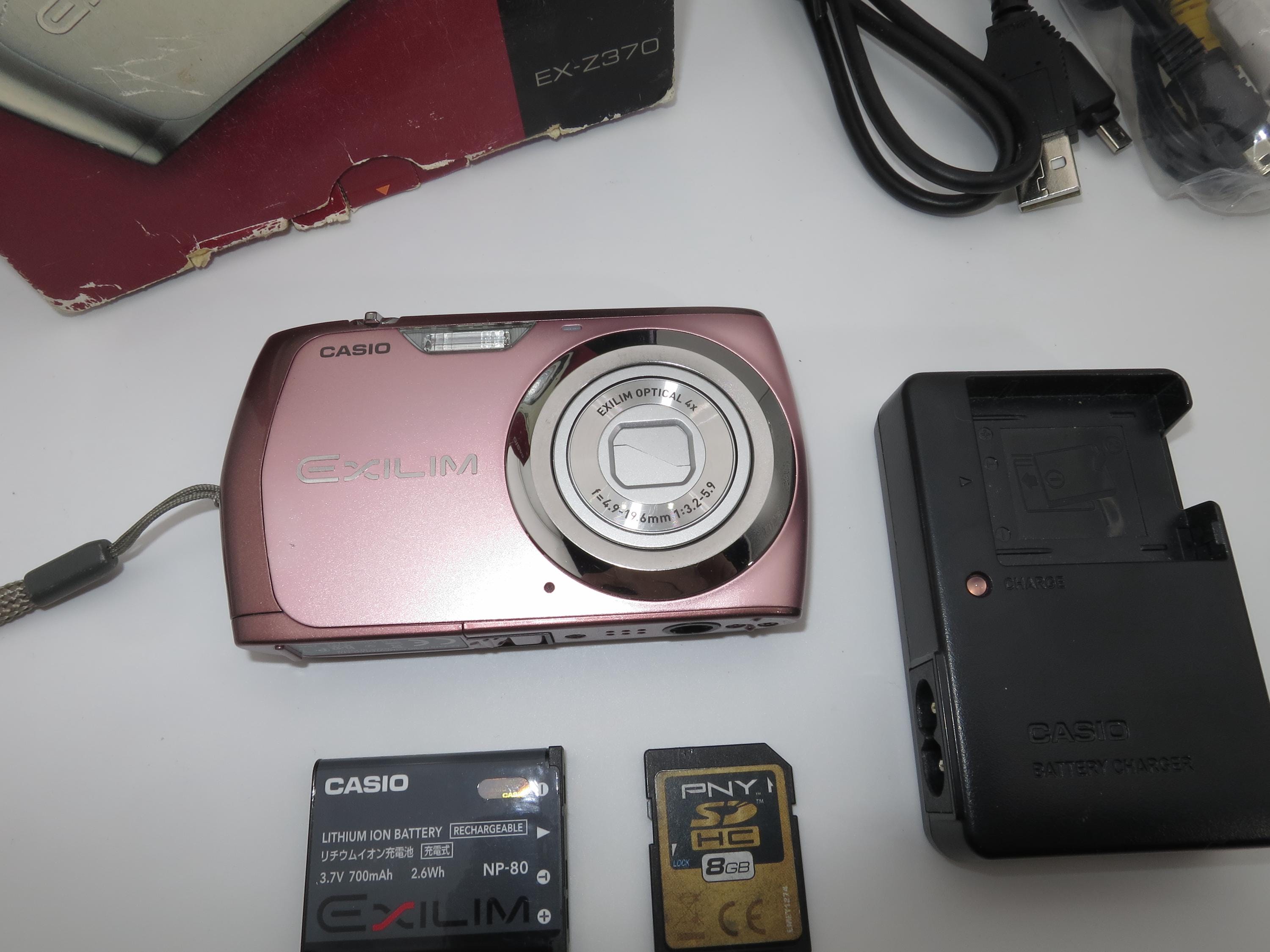 Casio Exilim EX-Z370 Compact Digital Camera 14.1 MP Pink Color +