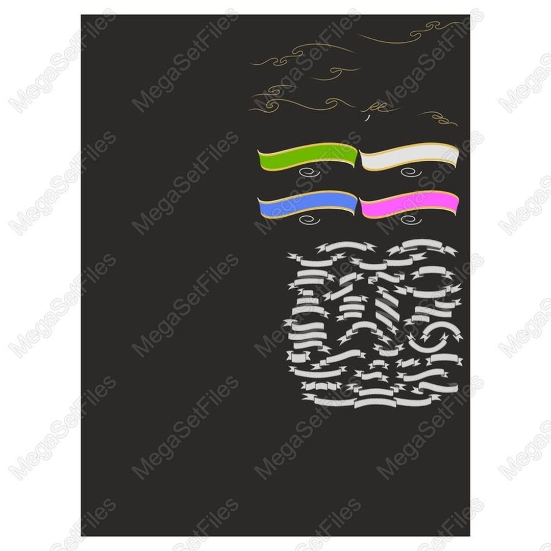 Vintage Scroll Banners Clipart Set - Bright & Neutral Colors, Elegant ...