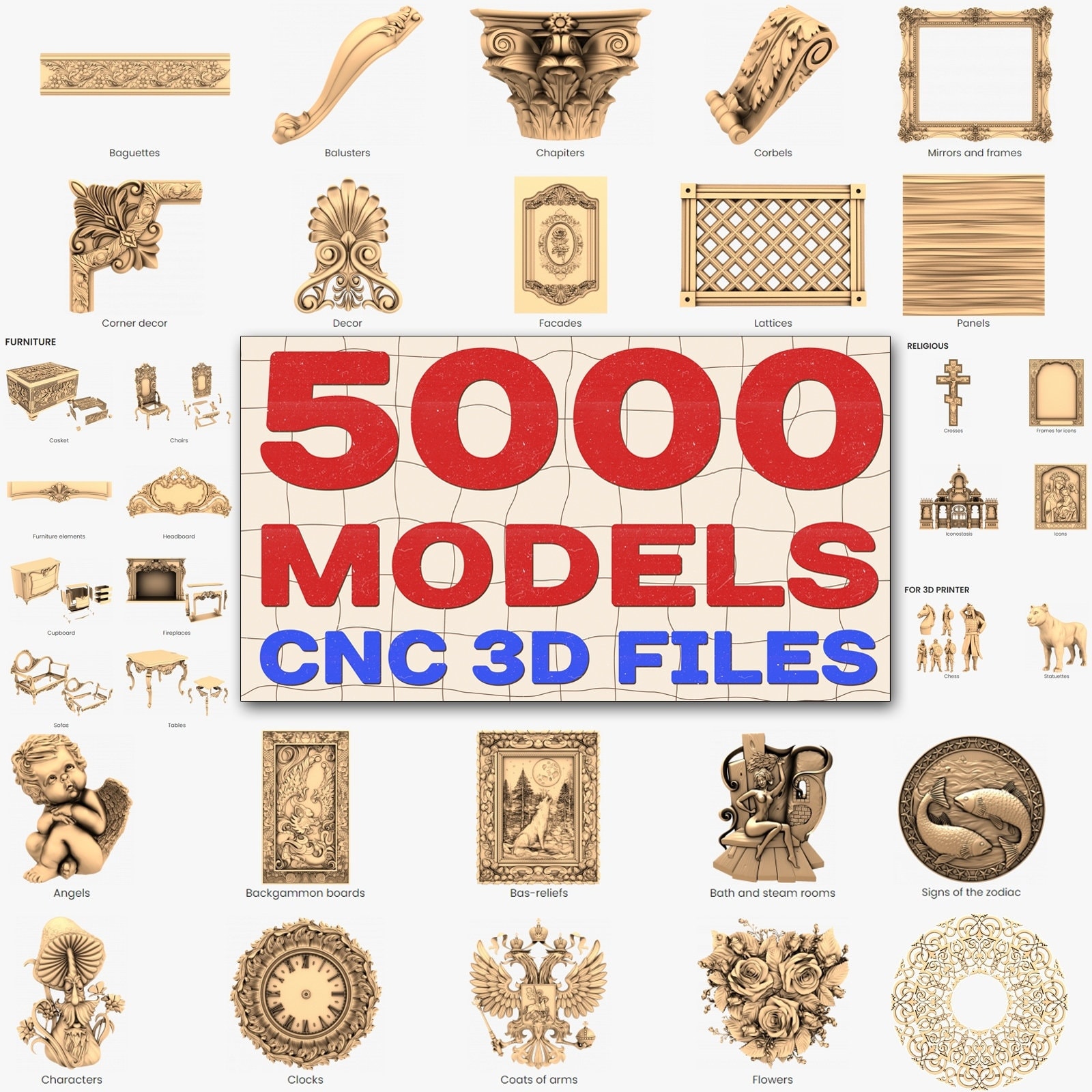 5000 3D Models for CNC Router, Stl File, Stl, 3d Cnc, Cnc Files, 3d ...