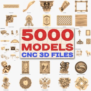 5000 3D models for CNC Router! A huge wholesale catalog. 100% unique models. The highest quality. Instant download. Format: STL. For CNC