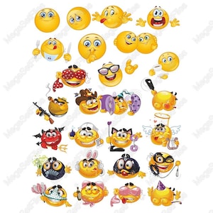 200 000 clipartów + pakiet zabawnych emotikonów clipart w formatach SVG, PNG | Urocze buzie z kreskówek | Emoji z akcesoriami | Kreatywne ekspresje do rękodzieła