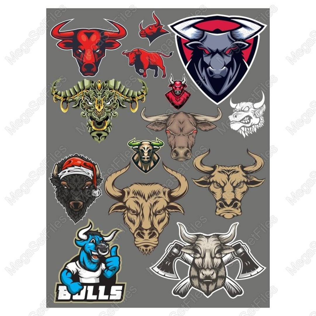 200,000 Cliparts + Bold Bull Head Designs SVG PNG | Tribal Western ...