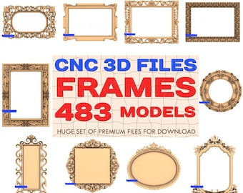Frames 483 pcs CNC stl 3d models. Frames stl,Frames cnc,Frames 3d,Frames model,3d cnc model,cnc router files, artcam, aspire, vcarve, art