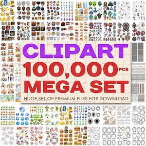 100,000 clipart! Clipart bundles, clipart mega set, clipart collections, clipart designs, clipart pack, svg bundle, svg clipart