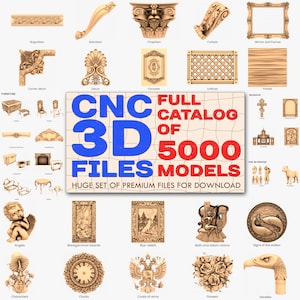 5000 modelos 3D para roteador CNC! O maior catálogo do mundo! Foto na descrição! Licença comercial incluída!